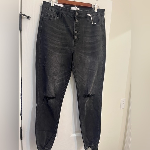 VERVET BY FLYING MONKEY Denim - Black Vervet distressed Skinny Jeans